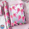 Homeral Pink Bow Wrapping Paper Roll - Mini Roll - 17 Inch x 33 Feet - Pink Ribbon Pearl Bow Perfect for wrapping paper for girls Valentine's Day, Girls Birthday, Bachelorette Party, Baby Shower.