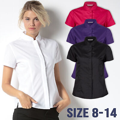 ファッション 通販 Womens Ladies UK Shirt Formal Office Work Sleeve Short Top トップス