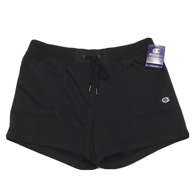 Champion Women's Plus Campus Shorts Size 2X French Terry Black