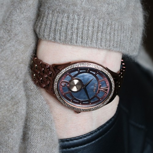 Pre-owned Le Vian Levian Watch Featuring Chocolate Diamonds In Stainless Steel Strap
