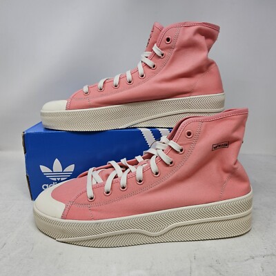 Men's Adidas Nizza 2 Canvas Casual Mid Top Shoe / Pink White / GW5936 / Size 13