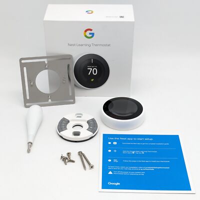  Google Nest Learning Thermostat (3rd Gen) A0013 White - T3017US