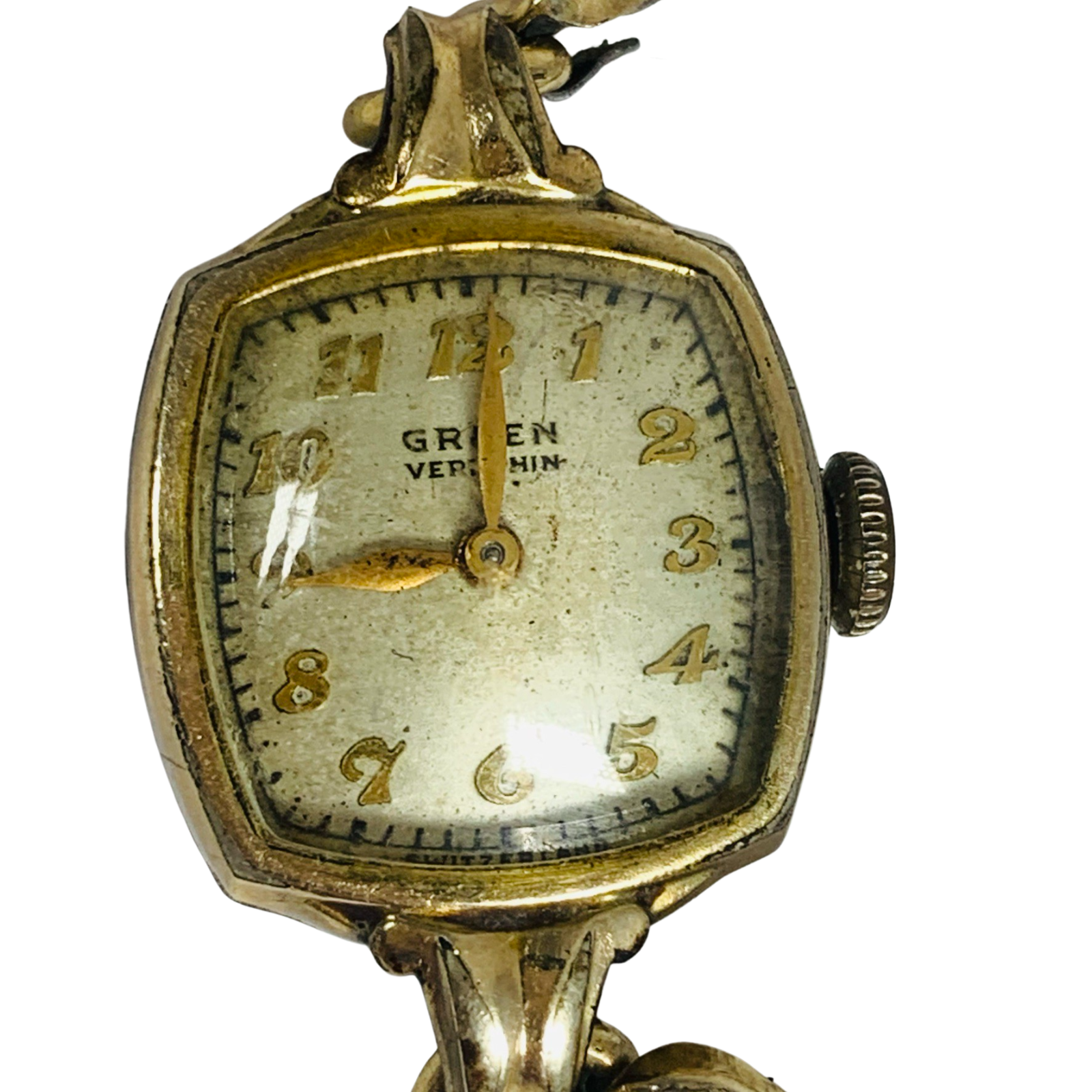 GRUEN GUILDITE WATCH VERI THIN Vintage Gold fill 17 Jewels Foster Needs Repair