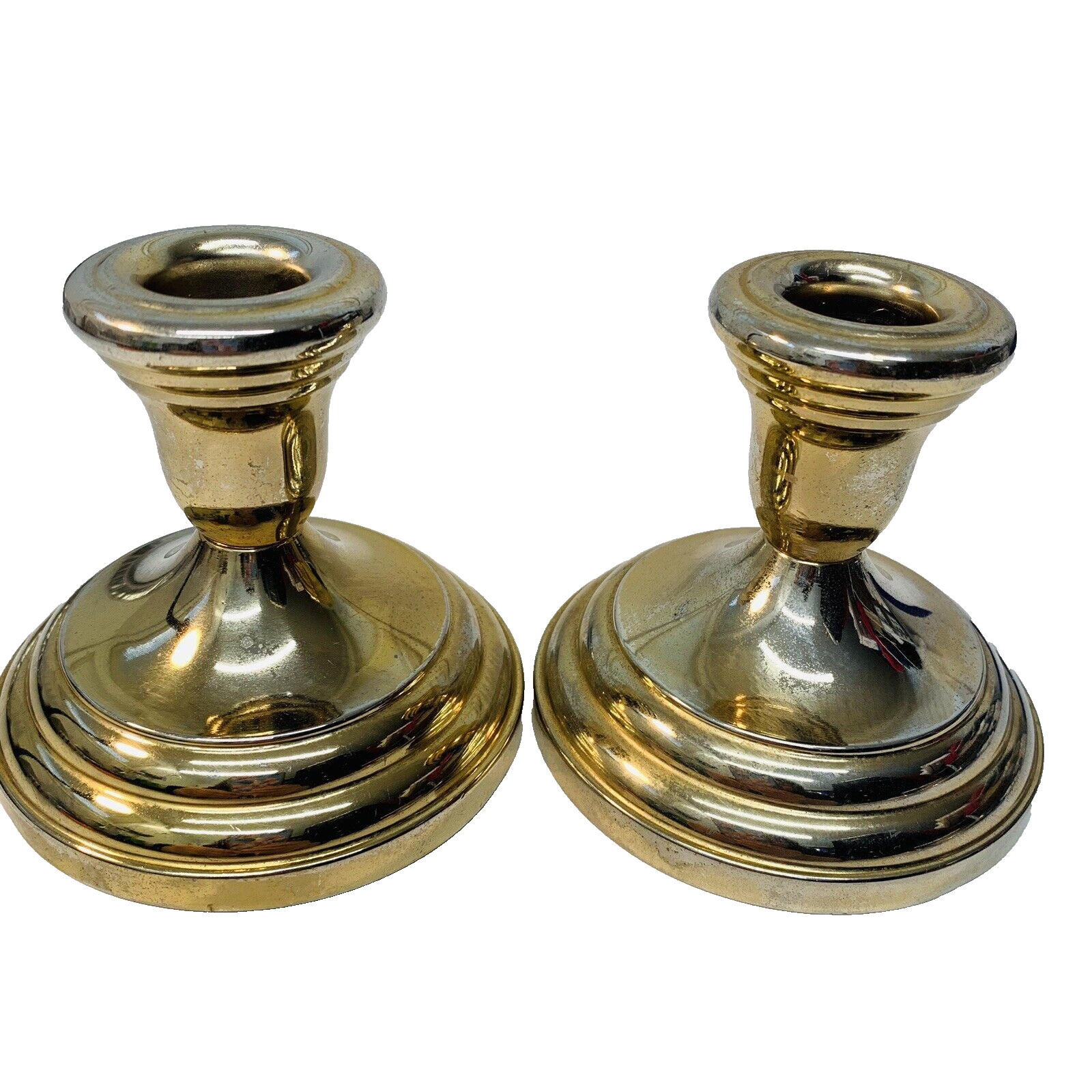 Vintage Candle Holders FB Rogers Pair Heavy Silver Plated Vintage Candle Holders FB Rogers Pair Heavy Silver Plated