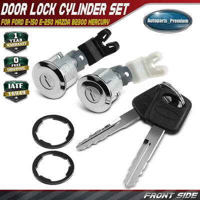 Door Lock Cylinder & Keys Set of 2 for Ford E-150 E-250 Mercury Mazda Truck SUV