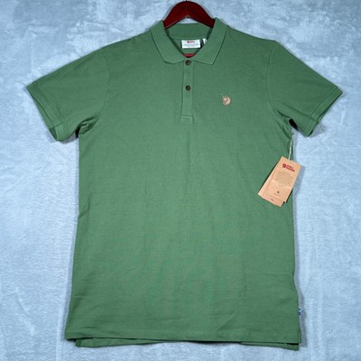 Fjallraven Polo Shirt Mens XXL Green Short Sleeve Ovik Fern