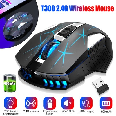Mice For Pc Laptop 2.4ghz Usb 7 Leds