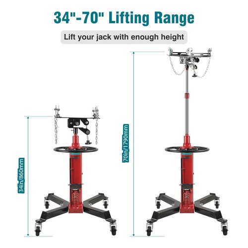 1660 LBS 2 Stage Hydraulic Transmission Jack with 360°Swivel Wheels Lift Hoist