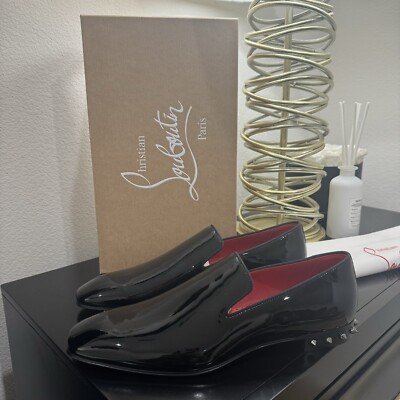 Christian Louboutin Marquees Dandelion Loafer Spikes Patent Black 43