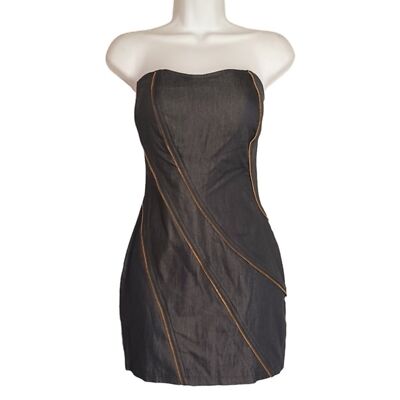piece dyed denim dress Color:Sunburst This classic denim dress Ramadan & Eid 2025 Off Shoulder Sheer Lace