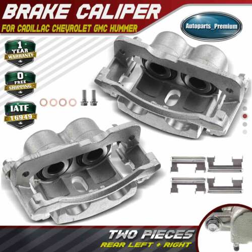 2x Rear Pair Disc Brake Caliper w/ Bracket for Chevy Silverado 2500 3500 Sierra