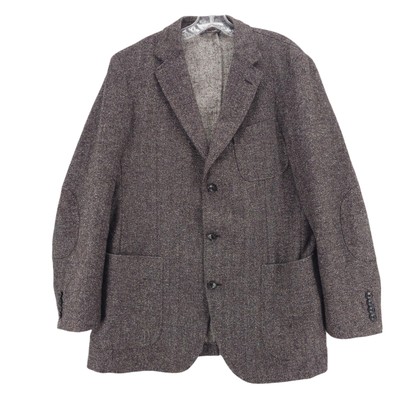 ERMENEGILDO ZEGNA Herringbone Blazer Jacket Wool Blend Size IT 56R