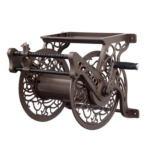 Liberty Garden 707 Decorative Wall Mount Guide Hose Reel, Br