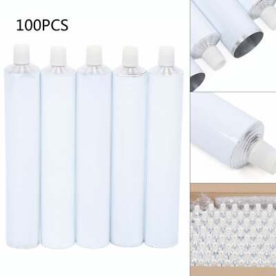 100Pcs 100ML Aluminum Empty Toothpaste Tubes Set With Needle Cap Reusable