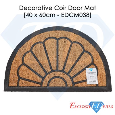 Non Slip Premium Home Welcome Coir Rubber Door Mats 40x60cm Assorted