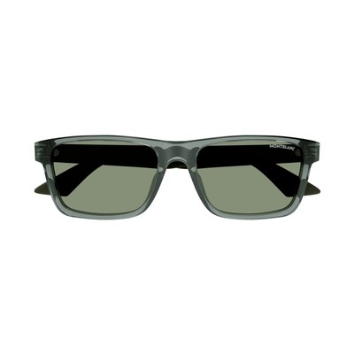 MONTBLANC MONT BLANC MB0299S-007 GREY RUTHENIUM GREEN SUNGLASSES