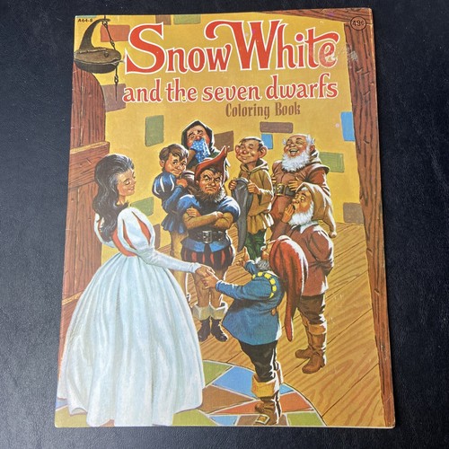 Vintage Snow White And The Seven Dwarfs Coloring Book 1975