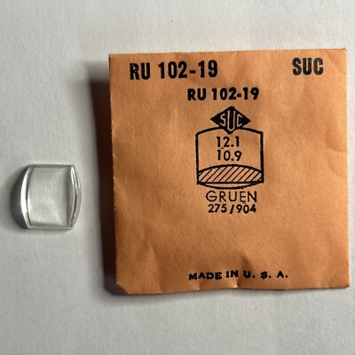 RU 102-19 SUC Rocket Cylinder Crystals Watch Gruen 275/904 12.1 10.9