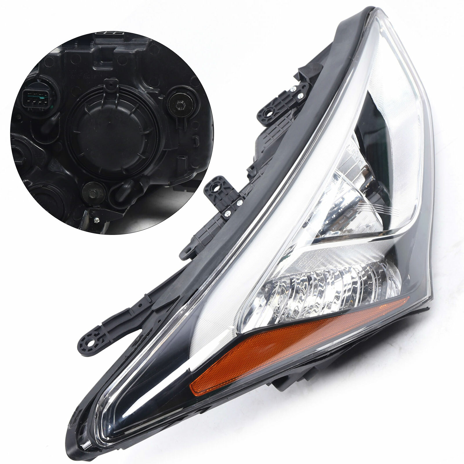 Headlight Set Fit Hyundai Santa Fe Sport HALOGEN Headlamp
