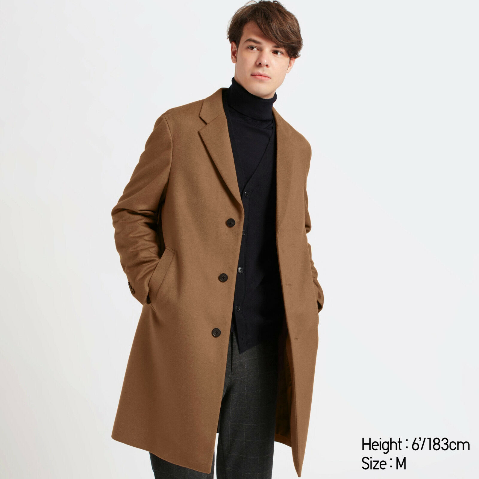 New 2019 Uniqlo Cashmere Chesterfield Camel Topcoat Overcoat New 2019 Uniqlo Cashmere Chesterfield Camel Topcoat Overcoat