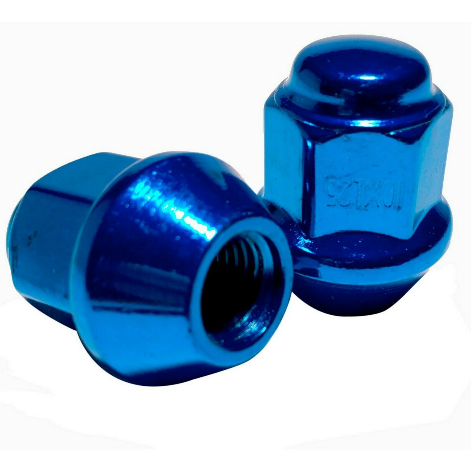 16 Blue Tapered Base Lug Nut Set 10x1.25 17mm Hex ATV UTV Kodiak