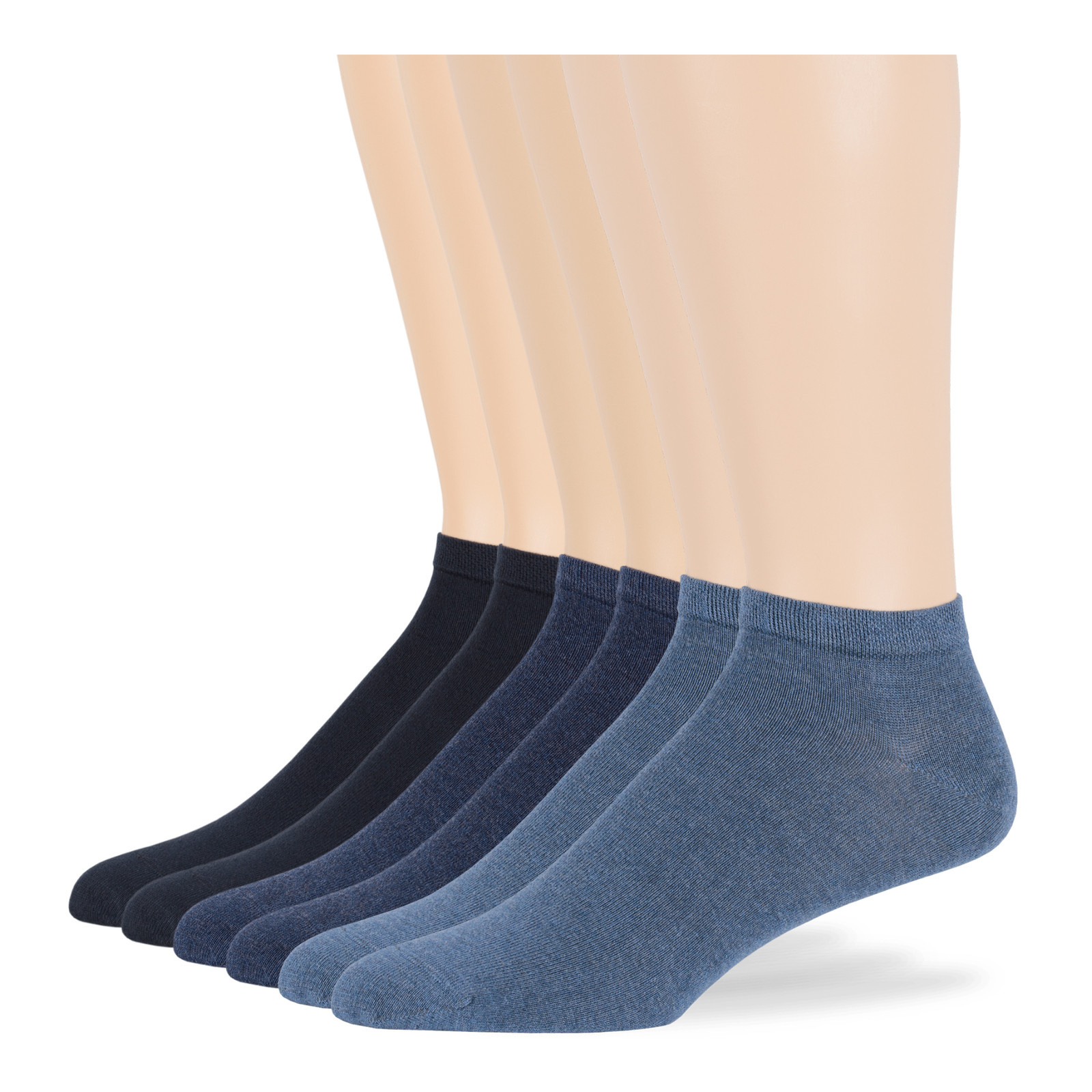 Men's Bamboo 6 Pack Solid Thin Ankle Low Cut Socks L-M Black Khaki Grey White