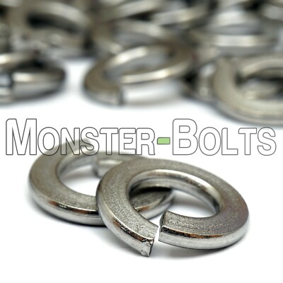 1/4'' Standard (SAE) Stainless Steel Split Lock (Spring) Washers - US Inch 18-8