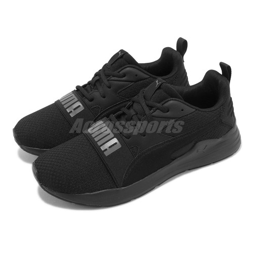 Puma Wired Run Pure Black Grey Мужские кроссовки унисекс для бега 389275-01