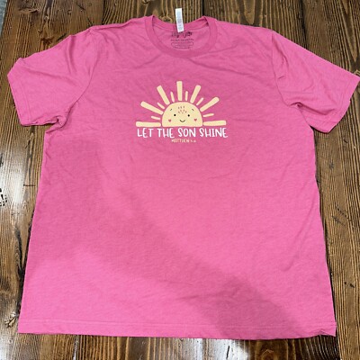 Elly and Grace Womens 2XL Cap Sleeve Christian Graphic T-Shirt - Pink