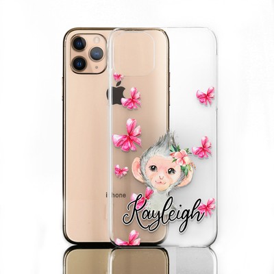 Personalised Phone Case For Huawei/Honor;Initial Cow Print Clear Hard Cover