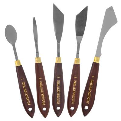 5pc Metal Artist Spatula Palette Knife Set, Apply Oil Acrylic Art Paint Canvas