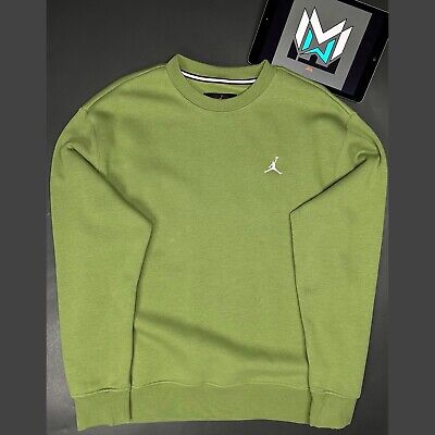 Jordan Essentials Fleece Crewneck Sweatshirt Olive FJ7776-340 Men s 2XL