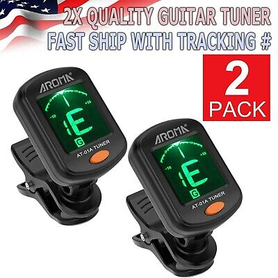 2x Digital Chromatic LCD Clip-On Electric Tuner for Bass Guitar Ukulele Violin
