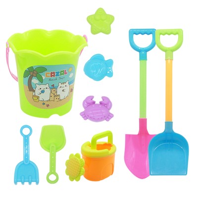 1 Set Sand Toys with Mold Parent-child Interaction Sand Toys with Bucket F Green