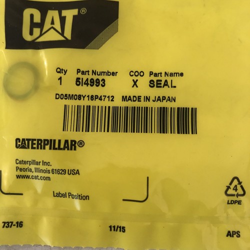 GENUINE CATERPILLAR 5I4993 - O-RING CAT NEW OEM | eBay