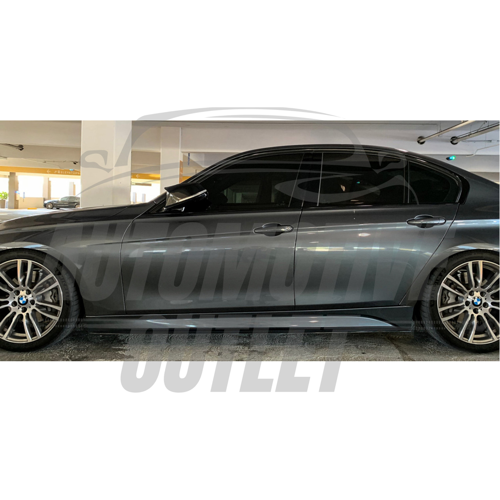 SIDE SKIRTS EXTENSION BLADES M SPORT CARBON LOOK FOR BMW 3 SERIES F30 F31 19