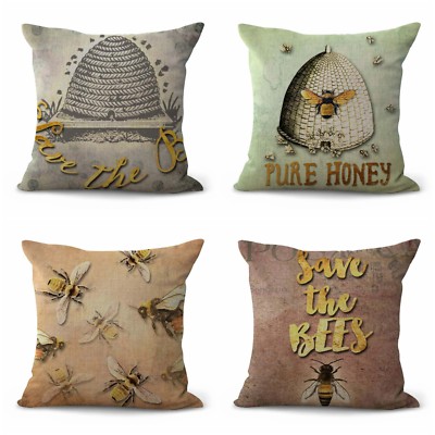 4pcs cushion covers hive bee contemporary decorative pillows