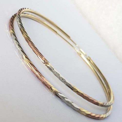 Pre-owned Rosegold Large Big 14k Yellow White Rose Gold Hoop Earrings 2.75 Inches Long 70 Mm