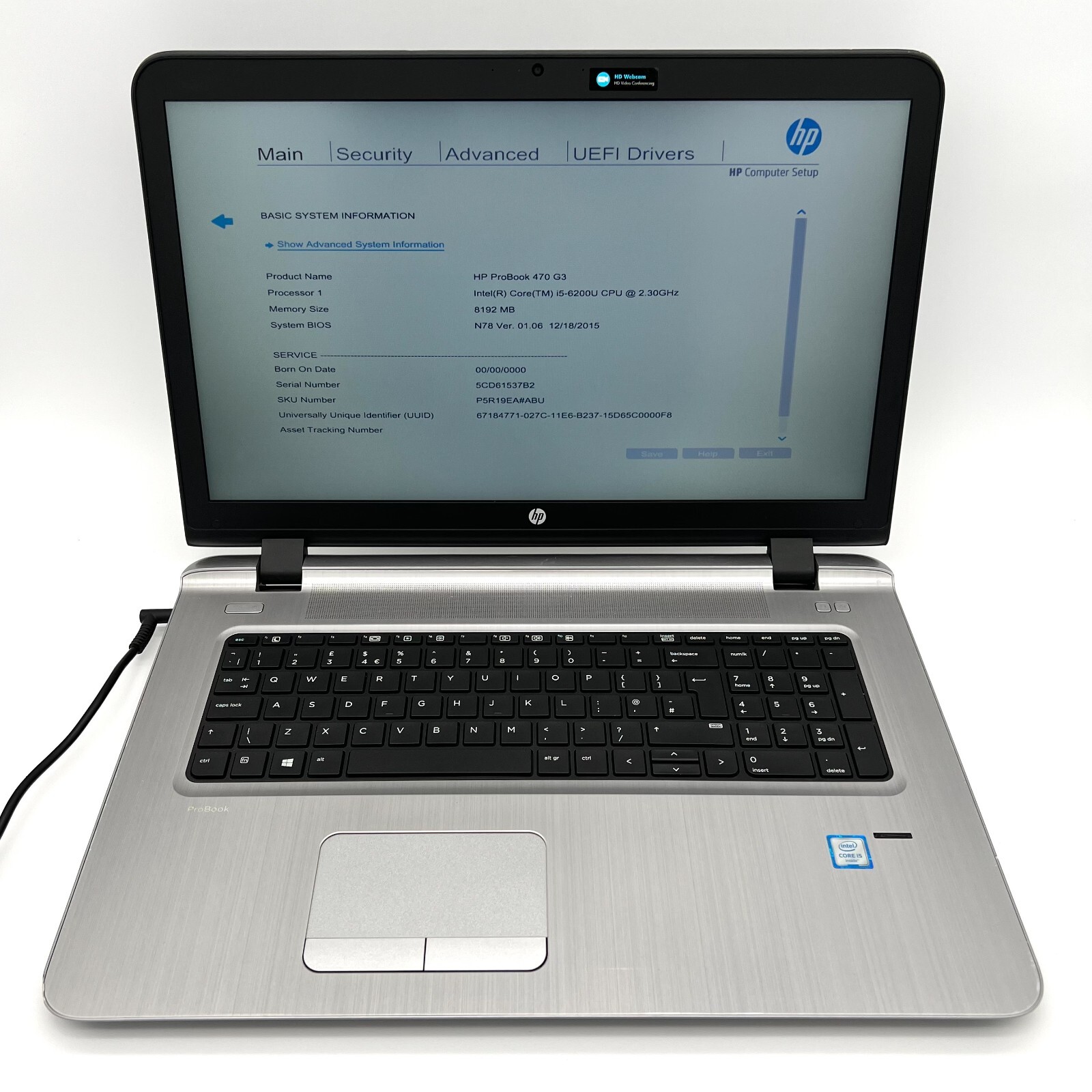 ◇hp ProBook470G3/Corei5-2.3GHz/SSD480GB+HDD500GB/4GB/無線LAN/Webカメラ/Win10快適設定とリカバリ付◇即決n HP ProBook 470 G3 Notebook - 17.3\" - Intel Core i5 - 6200U - vPro
