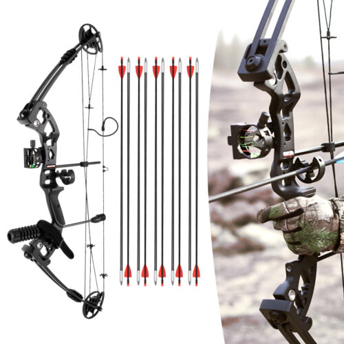 Compound Bow Kit with 12 Arrows Right Hand Archery Hunting S
