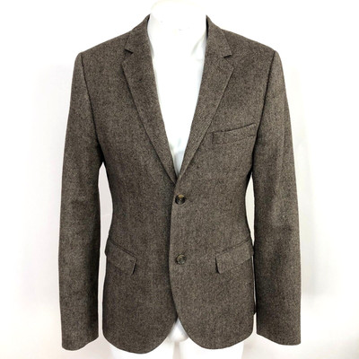 Topman 38 Tweed Brown Men's Wool Blend Button Sport Coat Jacket
