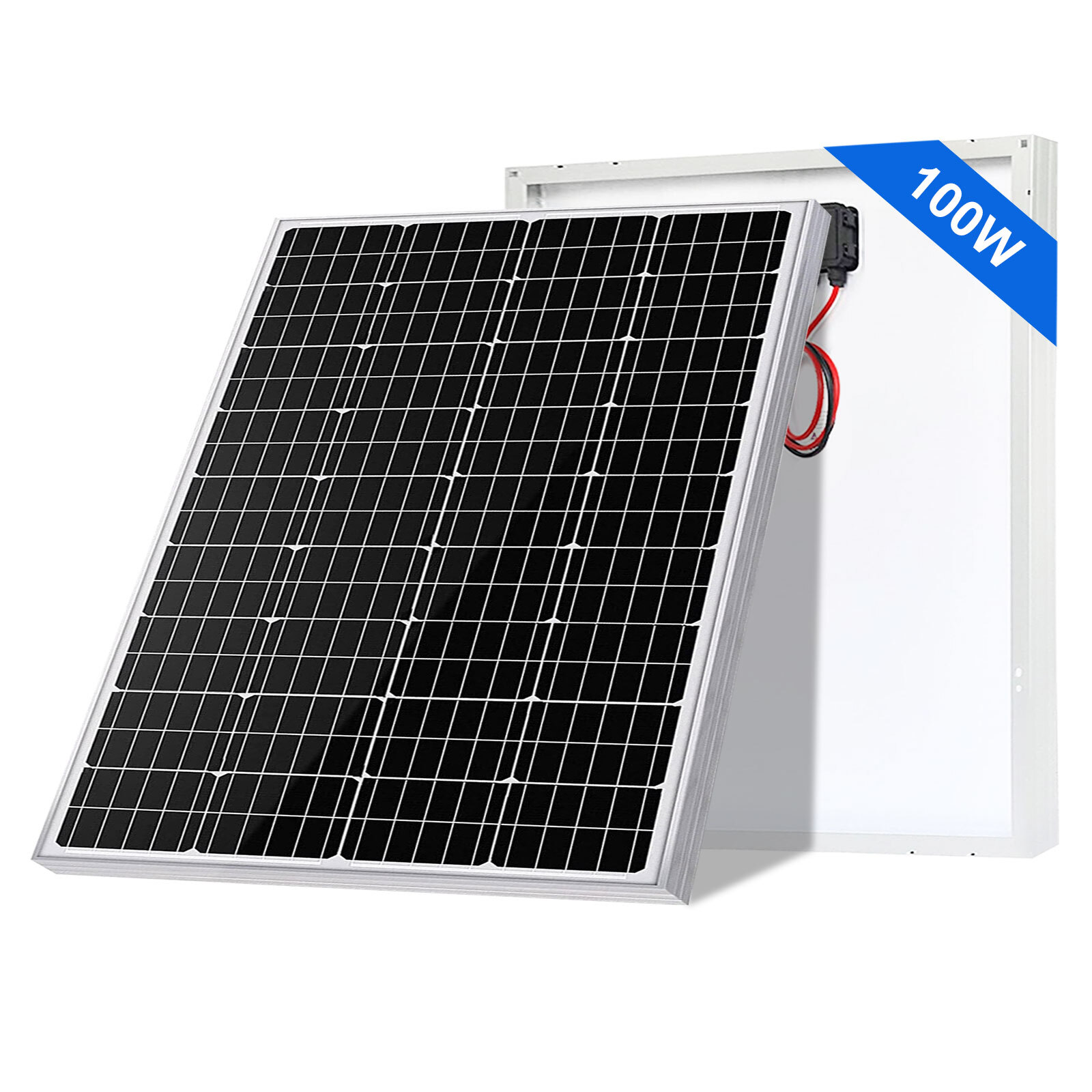 100W Watt Monocrystalline Solar Panel Kit Extension Cable Co