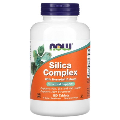 Now Foods Silica Complex 180 таблеток с гарантией качества GMP, веганский, вегетарианский