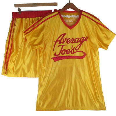 Average Joe's Dodgeball The Movie Yellow Sports Jersey Uniform Adult Large