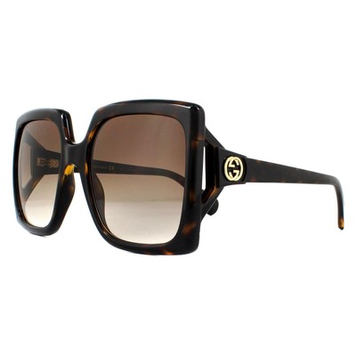 Pre-owned Gucci Sunglasses Gg0876s 002 Dark Havana Brown Gradient