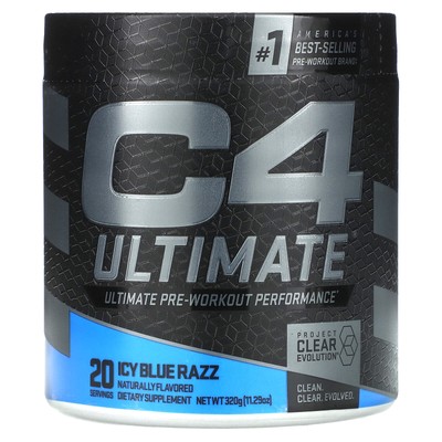 C4 Ultimate, Предтренировочный комплекс, Icy Blue Razz, 11,29 унции (320 г)