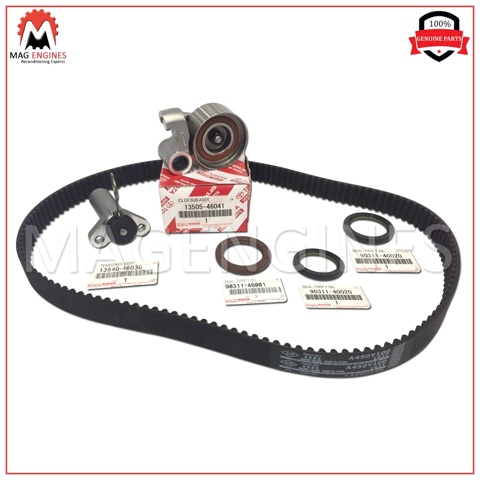 Kit with Timing Belt AISIN TOYOTA Engine Water Pump TKT-006 for