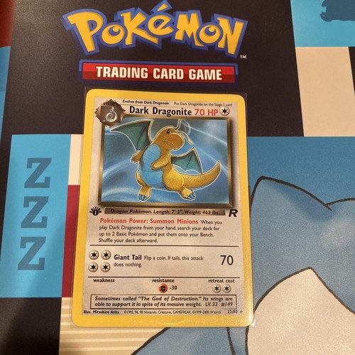 英語版初期　ポケモンカード　Dark Dragonite holo Dark Dragonite 2000 Team Rocket #05/82 1st Edition Holo