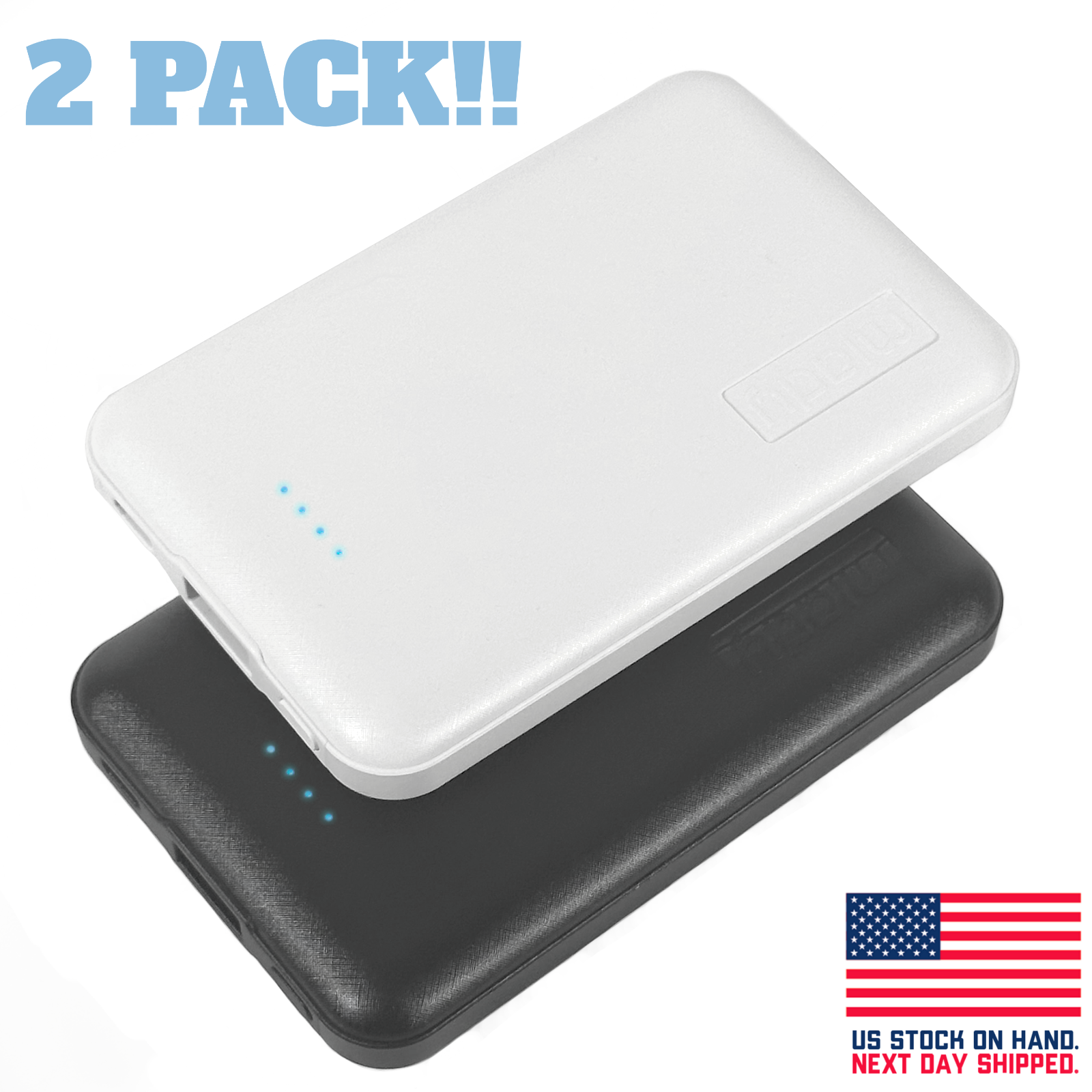 5000mAh Power Bank Portable Charger Battery TWO PACK for iPhone/Android Travel