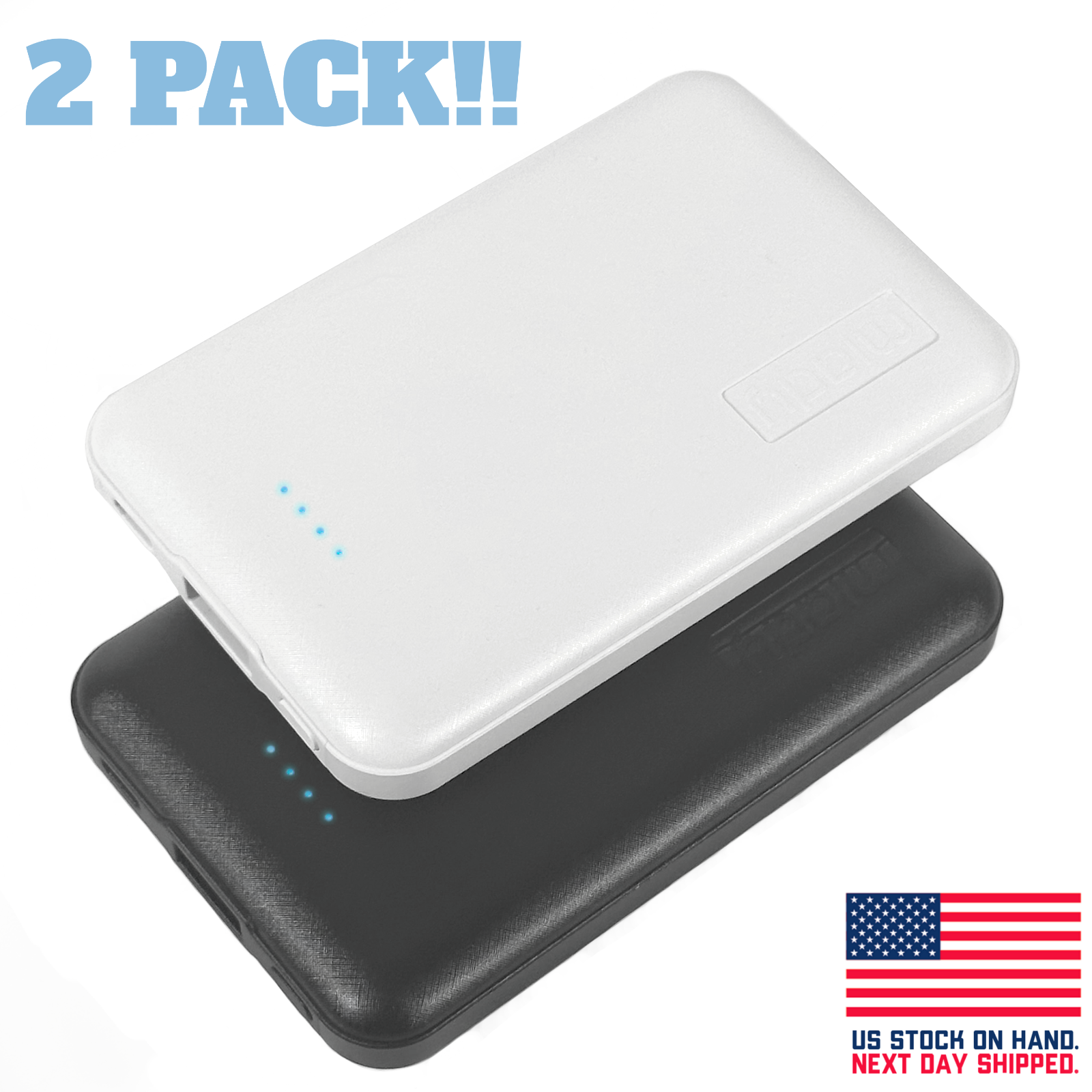 5000mAh Power Bank Portable Charger Battery TWO PACK for iPh